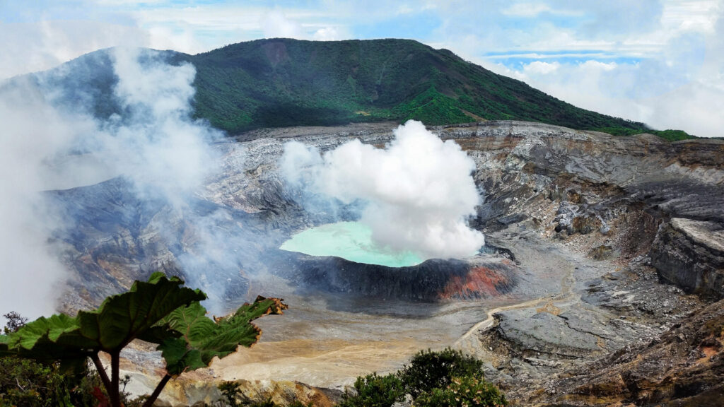 Caldera of Active Volcano Poas, Coast Rica