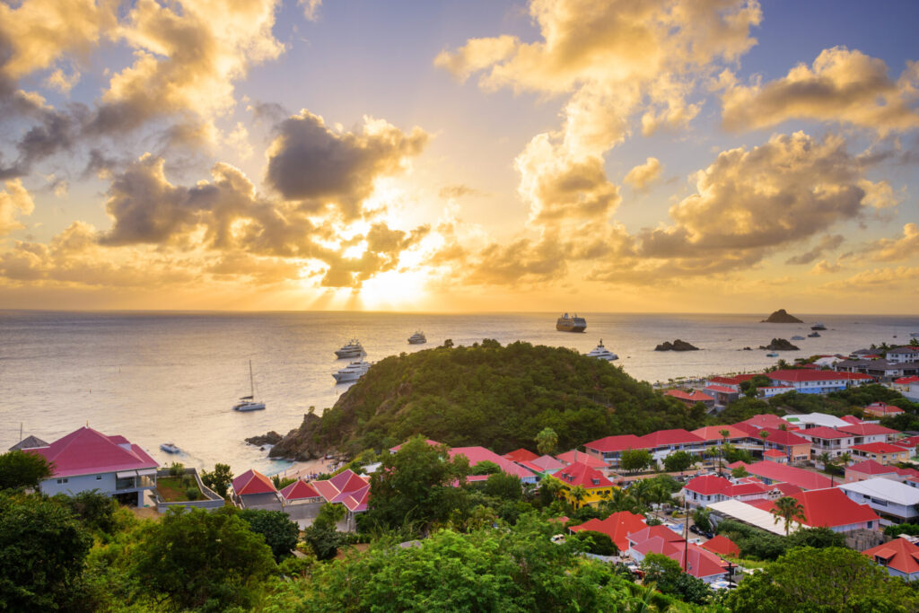 St Barts coast in the West Indies of the Caribbean Sea