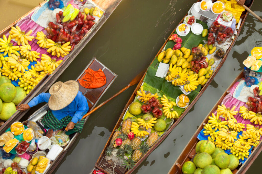 Floating market Bangkok, Thailand